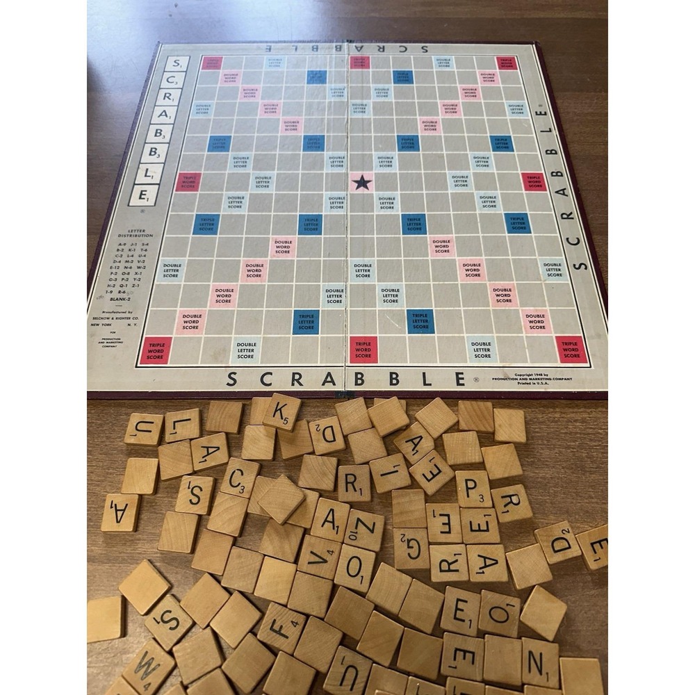 Vintage Scrabble Game Selchow & Righter Early Edition AS-IS - Picture 2 of 10
